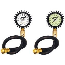 Show details of Longacre Racing Standard Tire Air Pressure Gauge2&quot; Glow in the Dark Face0-60 PSI by 1lb w/ 14&quot; Ultra Flex Hose.