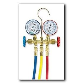 Show details of FJC R12 Brass Manifold Gauge Set with 72" Hoses.