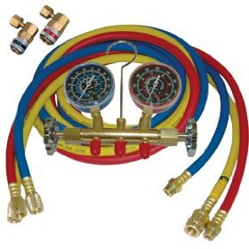 Show details of R134a Economy Brass Manifold Gauge Set - ATD-3687.