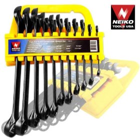 Show details of 11pc CrV Combination Wrench Tool Set, SAE.