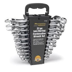 Show details of Wilmar W1069 22-Piece SAE/Metric Polished Combo Wrench Set.