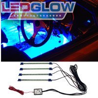 Show details of 4pc. Blue LED Interior Underdash Lighting Kit.