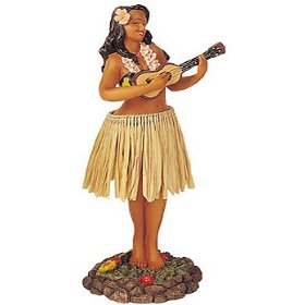 Show details of HULA GIRL DASHBOARD SHAKER BOBBLE WITH UKULELE.