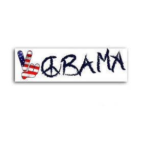 Show details of Obama for President Peace Bumper Sticker Decal.