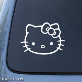 Show details of HELLO KITTY - Cat Feline - Car, Truck, Notebook, Vinyl Decal Sticker #1093 | Vinyl Color: White.