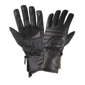 Show details of Men's Black Leather Premium Padded Riding Gloves - Size : Medium.