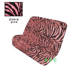 Show details of Universal-fit Animal Print Bench Seat Cover - Zebra Pink.