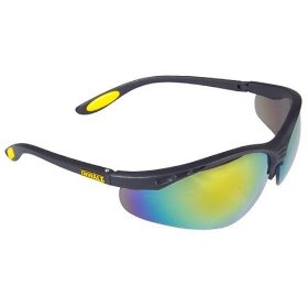 Show details of Dewalt DPG58-6C Reinforcer Fire Mirror High Performance Protective Safety Glasses with Rubber Temples.