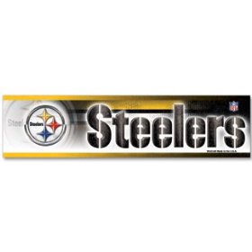 Show details of NFL Football Pittsburgh Steelers Bumper Sticker.