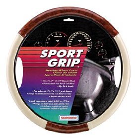 Show details of Superior 58-1120 Slip-On Woodgrain Steering Wheel Cover.