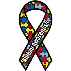 Show details of Autism Awareness Mini Ribbon Magnet.