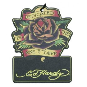 Show details of Ed Hardy Merchandise - Air Freshener (Peach Scent) (Size: 3" x 4").