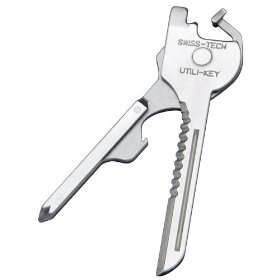 Show details of Swiss Tech UKTBS Utili-Key 6-in-1 Polished Stainless Steel Key Ring Multi-Tool, Gift Box.