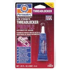 Show details of Permatex 24024 Low Strength Threadlocker Purple, 6 ml Tube.