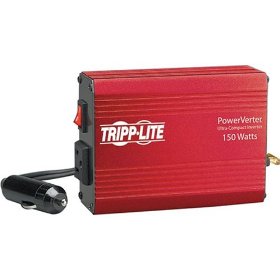 Show details of Tripp Lite PV150 PV 150W 12V DC to AC Portable Inverter with DC Auto Power Outlet.