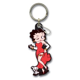 Show details of Betty Boop And Dog Plastisol Key Chain.