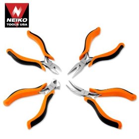 Show details of Premium Quality 4-Piece Precision Spring-Action Plier Set with Easy-Hold Soft-Grip.