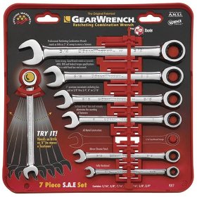 Show details of GearWrench 9317 7 Piece Ratcheting Wrench Set 5/16-Inch to 3/4-Inch Standard.