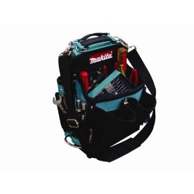 Show details of Makita 821021-A 17-Pocket Electrician Pouch w/ Tape Clip.