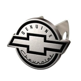 Show details of "Genuine Chevrolet" Bowtie Style Brushed Aluminum Hitch Plug.