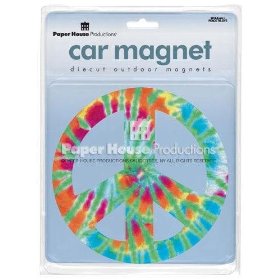 Show details of Peace Tie Dye Die-Cut Car Magnet.