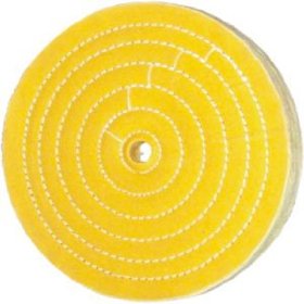 Show details of 8" Premium 50 Ply Buffing Wheel, Yellow Hard Cotton, 5/8".