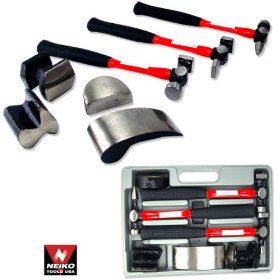 Show details of Heavy Duty Professional 7-Piece Auto Body Hammer & Dolly Kit.