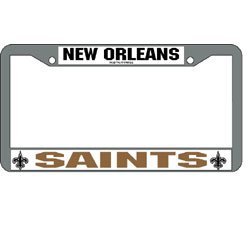 Show details of New Orleans Saints NFL Chrome License Plate Frame.