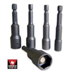 Show details of Pro-Grade 5-Piece Hex-Shank Magnetic Power Nut Setters - SAE.