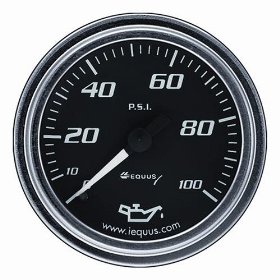 Show details of Equus 7244 Oil Pressure Gauge - Black.