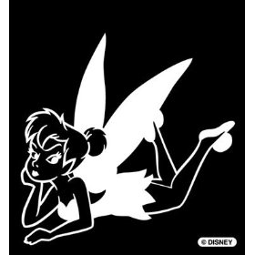 Show details of Tinkerbell 6" x 8" Decal (White) - Die Cutz.