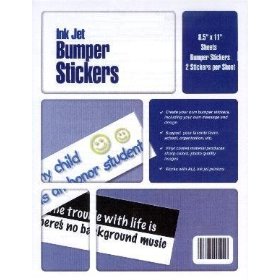 Show details of 50 Blank Vinyl Bumper Stickers: Make Your Own in Any Inkjet Printer.