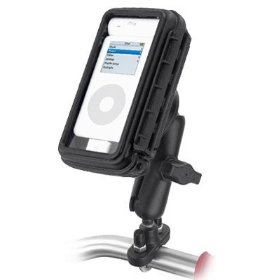 Show details of Motorcycle / Bike WEATHERPROOF Handlebar Mount for Apple iPod PDAs Dell DJ & Many MP3 Players.