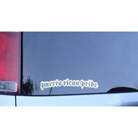 Show details of Puerto Rican Pride Vinyl Sticker - White.