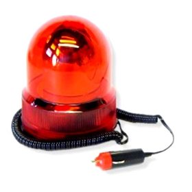 Show details of Revolving Red Emergency Vehicle Light - No-Drill Magnetic Base - 7-Ft Power Cord.