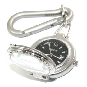 Show details of Mens Carbiner Clip & Key Chain Pocket Watch by Majestron.