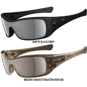 Show details of Oakley Antix Men's Polarized Square O Fashion Sunglasses - Color: Matte Black/Grey, Size: One Size Fits All.