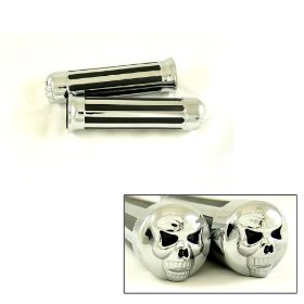 Show details of HONDA CBR 600 900 929 954 1000 RR CHROME SKULL GRIPS.