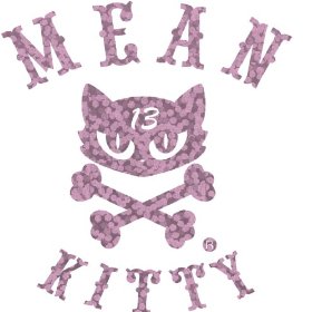 Show details of Lucky 13 Mean Kitty Pink Glitter Die Cutz Decal.