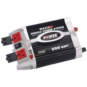 Show details of Power on Board 500 Watt Power Inverter with USB Charging Po.