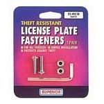 Show details of Superior 25-4051V Theft Resistant License Plate Fasteners, Chrome.