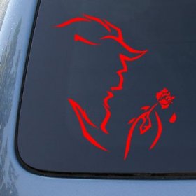 Show details of BEAUTY AND THE BEAST - Vinyl Decal Sticker #A1442 | Vinyl Color: Red.