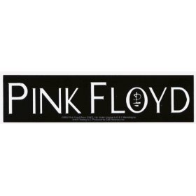 Show details of Pink Floyd - White on Black Rectangle Logo - Sticker / Decal.