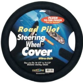 Show details of Custom Accessories CU038550 Road Pilot Ultra-Soft Steering Wheel Cover-Black.