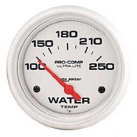 Show details of Auto Meter 4337 Ultra-Lite Short Sweep Electrical Water Temperature Gauge.