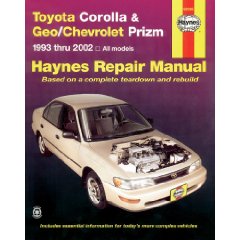 Show details of TOYOTA COROLLA & GEO/CHEVROLET PRIZM 1993-2002 (Haynes Manuals) (Paperback).