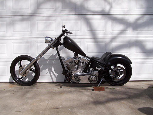 2001 Extreme Cycle Works Flat black chopper Modesto CA Photo #0059634A