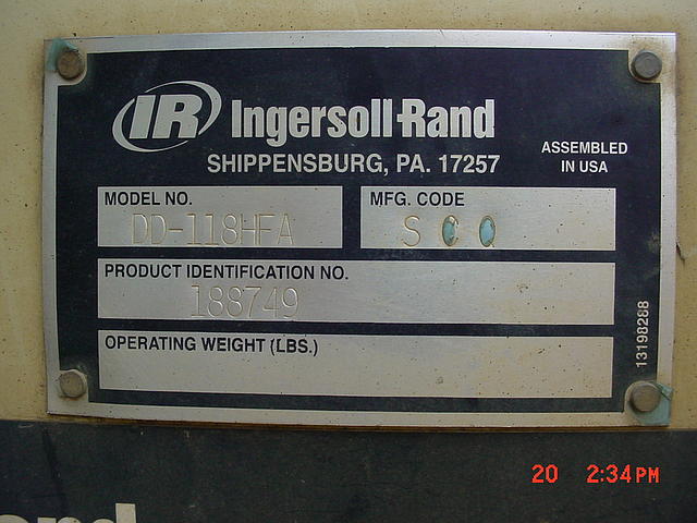 2006 INGERSOLL-RAND DD118HFA Enfield CT 06083 Photo #0074866A